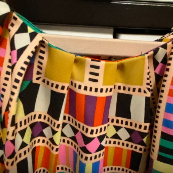 Designer Super Colorful African-Vibe Print Silk Tank with Spagetti Strap - Picture 11 of 16